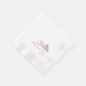 Beste Lila Pur Wedding Floral Serviette (Ecke)