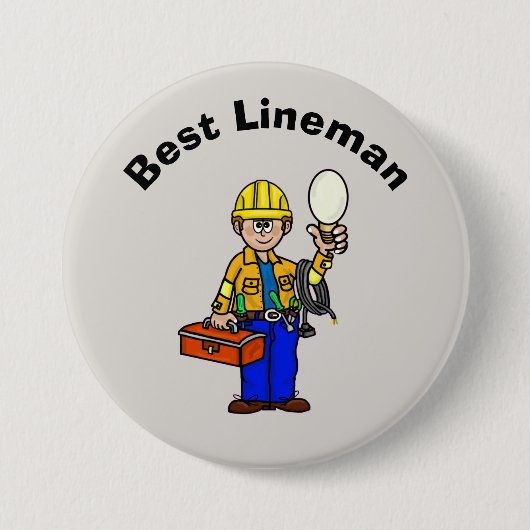 Beste Lineman Taste für Weiße Männer Button (Vorderseite)