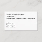 Beste lokale Rasenmäher-Visitenkarten Visitenkarte (Rückseite)