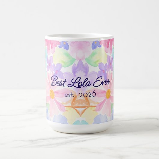 Beste Lola Muttertag Aquarell Blumen Kaffeetasse (Mittel)