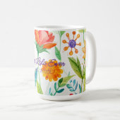 Beste Lola Muttertag Helles Floral  Kaffeetasse (VorderseiteRechts)