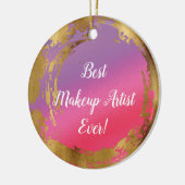 Beste Makeup Künstlerin je Girl Chic Pink Gold Keramik Ornament (Links)