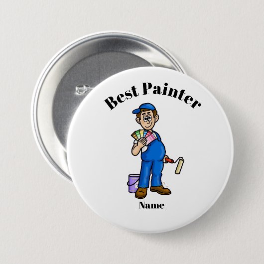 Beste Malertaste Male Painter mit Farbkarten Button (Vorne & Hinten)