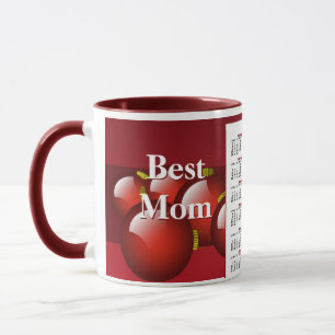 Beste Mama 2012 Kalender Rote Ornamente Kaffee Tas Tasse