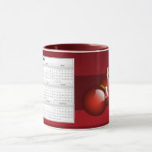 Beste Mama 2012 Kalender Rote Ornamente Kaffee Tas Tasse (Zentrum)