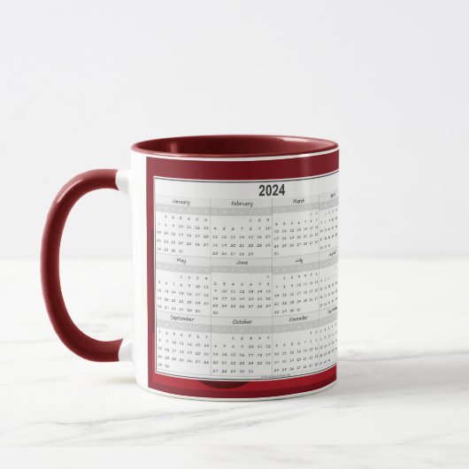 Beste Mama 2012 Kalender Rote Ornamente Kaffee Tas Tasse (Links)