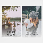 Beste Mama 2 Benutzerdefinierte Foto Collage Mutte Fleecedecke (Vorderseite (Horizontal))