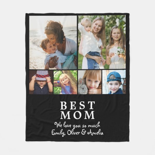 Beste Mama 6 - Collage Keepake Fleecedecke (Vorderseite)