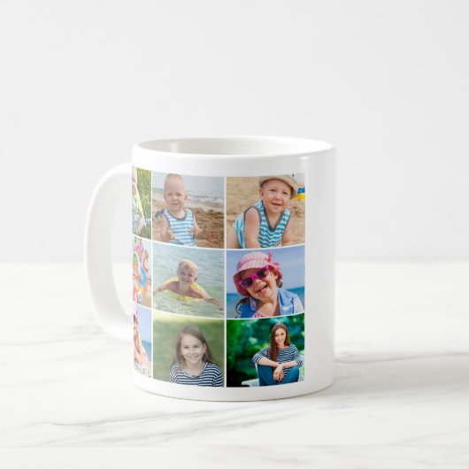 Beste Mama 9 Fotocollage Muttertag Kaffeetasse (Vorderseite Links)