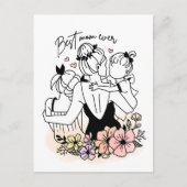 Beste Mama aller Mütter, Kinder/Blume Postkarte (Vorderseite)