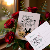Beste Mama aller Mütter, Kinder/Blume Postkarte