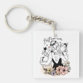Beste Mama aller Mütter, Kinder und Blume Schlüsselanhänger (Vorderseite)