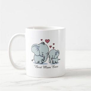 Beste Mama Aller Zeiten Elefanten Und Herzen Kaffeetasse