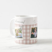 Beste Mama Aller Zeiten Gingham-Fotocollage Kaffeetasse (Vorderseite Links)