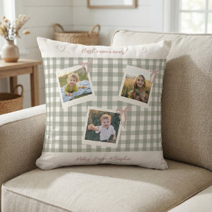 Beste Mama Aller Zeiten Gingham-Fotocollage Kissen