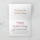 Beste Mama aller Zeiten, rosa Rose, glücklicher Mu Karte (Innenseite)