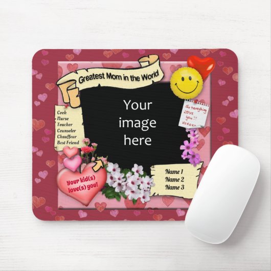 Beste Mama (anpassbar) Foto-Rahmen Mousepad (Mit Mouse)