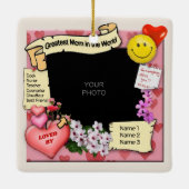 Beste Mama (anpassbar) Keramik Foto Keramikornament (Rückseite)