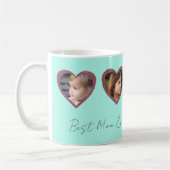 Beste Mama Aqua Aquamarines Herz Vier Kinder FotoC Kaffeetasse (Links)
