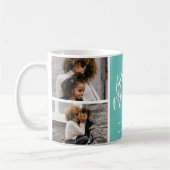 Beste Mama Aquamarin Drei Fotosammlungen Kaffeetasse (Links)
