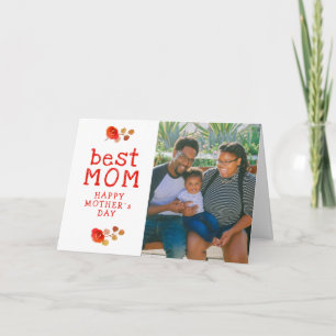 Beste Mama Aquarell-Rose Floral Muttertags-Foto Karte
