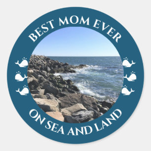 Beste Mama Atlantische Ozeanwellen Runder Aufkleber