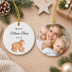 Beste Mama Bärin überhaupt Foto Keramik Ornament