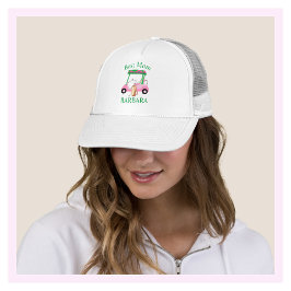 Beste Mama Bezaubernd Pink Golf Cart Name Monogram Truckerkappe
