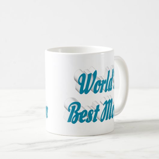 Beste Mama Blau Halbtext Kaffeetasse (VorderseiteRechts)