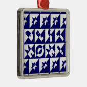 Beste Mama Blau mit Weitem Muster Sterne Ornament Aus Metall (Rechts)