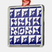 Beste Mama Blau mit Weitem Muster Sterne Ornament Aus Metall (Links)