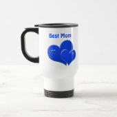 Beste Mama, blaue Herzen Reisebecher (Links)