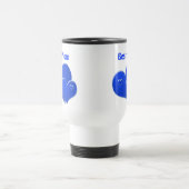 Beste Mama, blaue Herzen Reisebecher (Mittel)