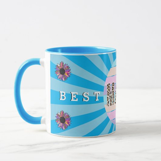 Beste Mama Blue Floral Customizing Tasse (Links)