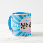 Beste Mama Blue Floral Customizing Tasse (Vorderseite Links)