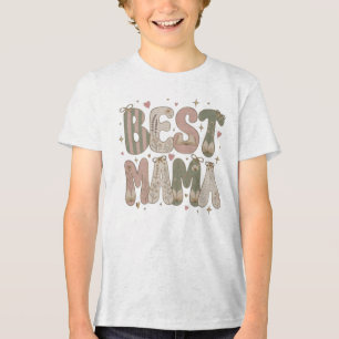 Beste Mama Bookish Floral Literarisches Design Tri-Blend Shirt