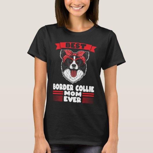 Beste Mama Border Collie Mama T-Shirt (Vorderseite)
