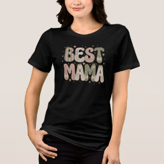 Beste Mama Buchliebhaber Blumen Design Tri-Blend Shirt