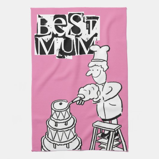 Beste Mama Cake Maker Dekorieren Riesenkuchen Küch Geschirrtuch (Vertikal)