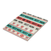 Beste-Mama-Comic-Herzen Retro-Grafik Fliese (Seite)