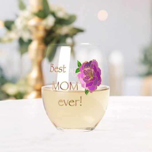 Beste Mama danke für alles, was Rosa Rose Weinglas Ohne Stiel (Insitu (Hochzeit))