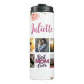 Beste Mama der Blume je Muttermund FotoCollage Thermosbecher (Vorderseite)