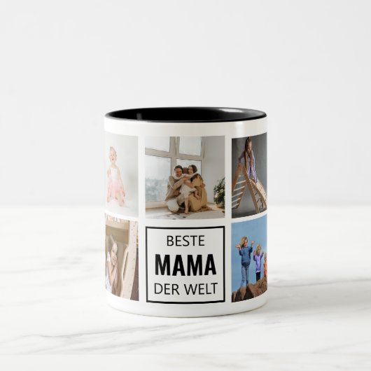 Beste Mama der Welt Fototasse Zweifarbige Tasse (Mittel)