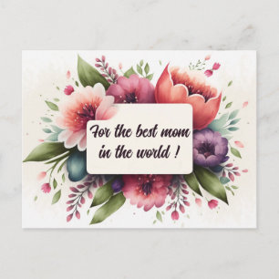 Beste Mama der Welt mit hellen Blüten Postkarte