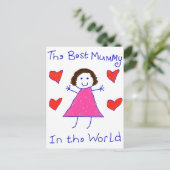 Beste Mama der Welt Postkarte (Stehend Vorderseite)