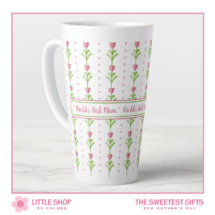 Beste Mama der Welt Rosa Blumen Custom Muttertag Milchtasse