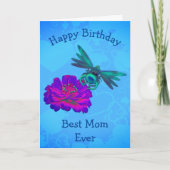 Beste Mama Dragonfly Personalisiert Geburtstag Karte (Vorderseite)