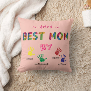 Beste Mama Druckkunst auf Rosa personalisieren Kissen