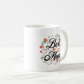 Beste Mama Elegantes Blumendesign Kaffeetasse (VorderseiteRechts)