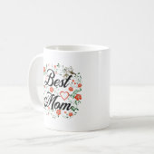Beste Mama Elegantes Blumendesign Kaffeetasse (Vorderseite Links)